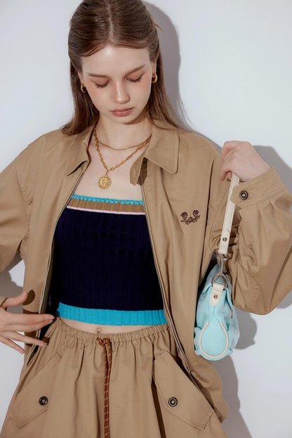 Rose Embroidery Loose Jacket