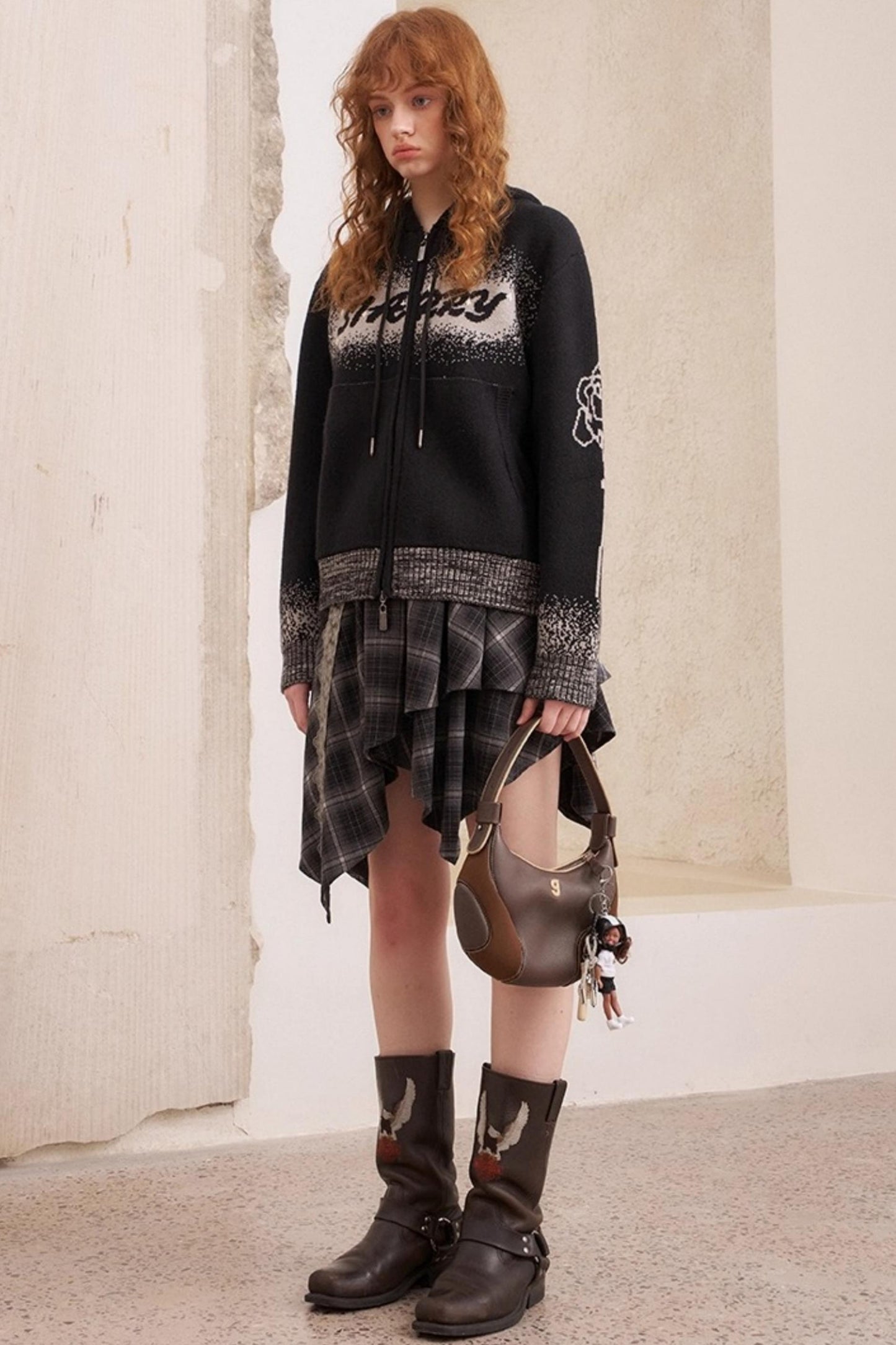 Knit Hooded Cardigan