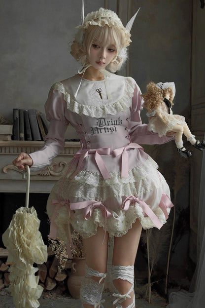 Pink Lace Swing Shirt Set-Up