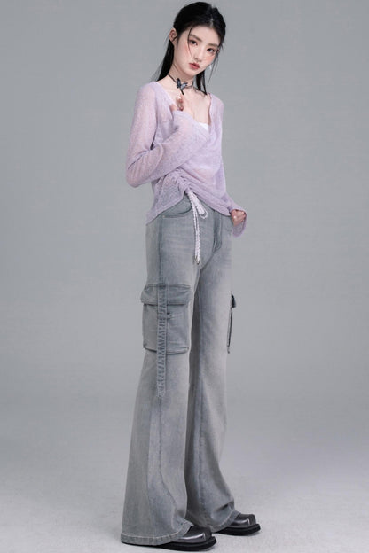 Micro Stretch Flare Denim Pants