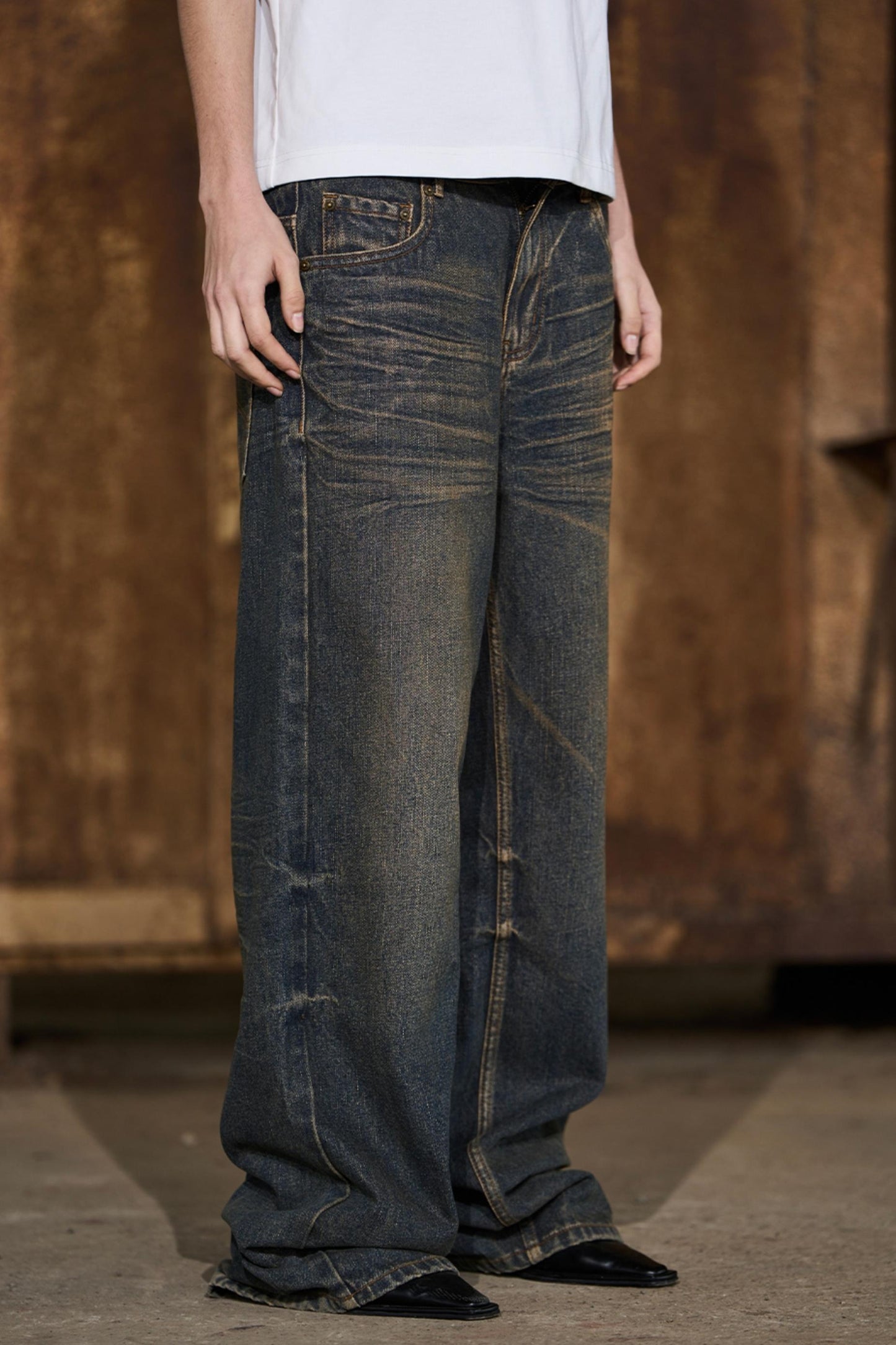 Yellow Distressed Jeans