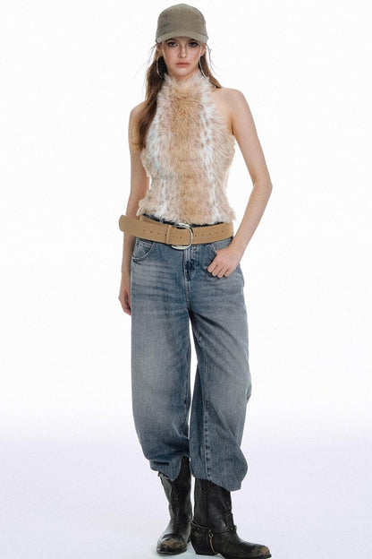 Leopard Print Faux Fur Vest