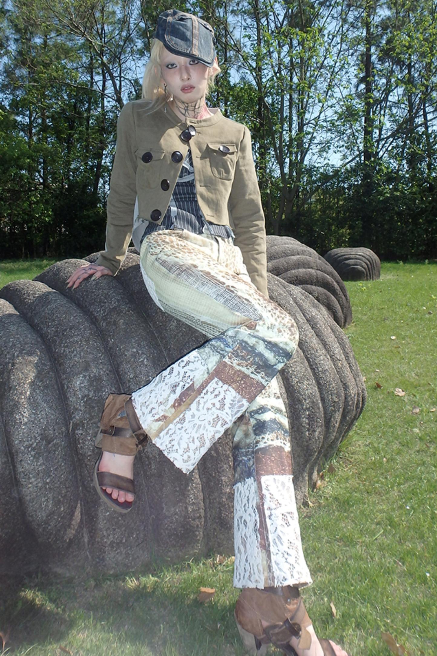 Spiderweb Patchwork Micro Pants