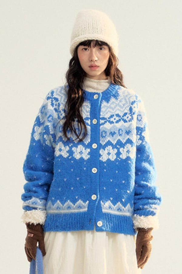 Royal Blue French Knit Cardigan