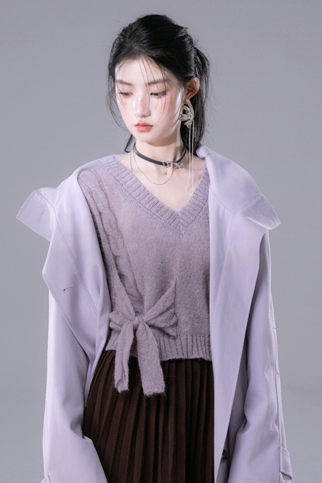 Haze Purple Layered Woollen Top