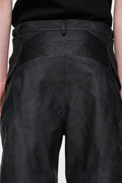 Patchwork Leather Shorts