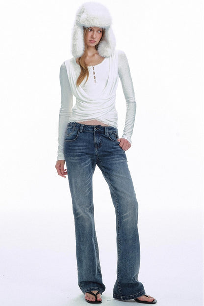 Retro Gradient Flared Jeans