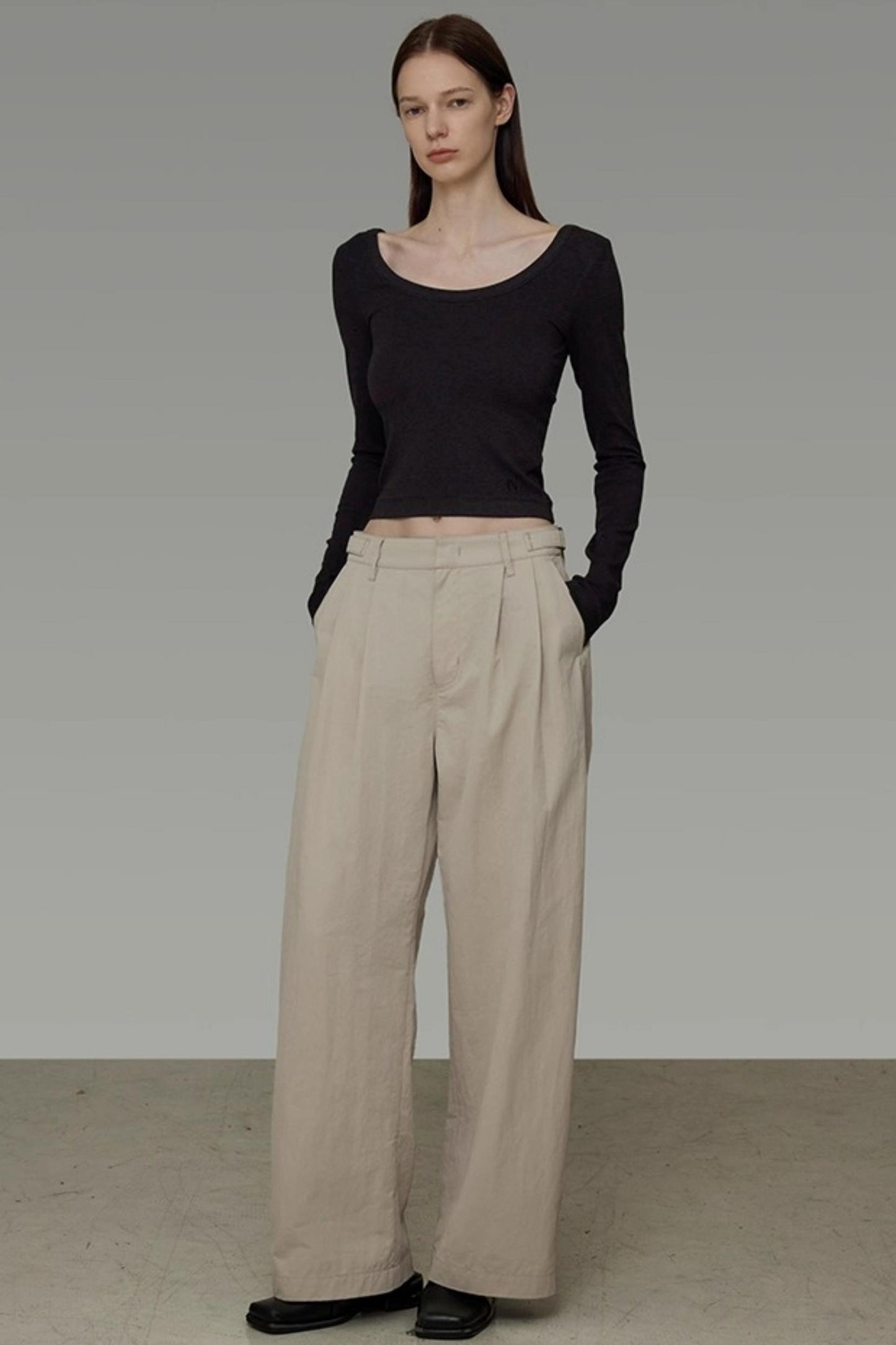Autumn Drape Wide-Leg Pants