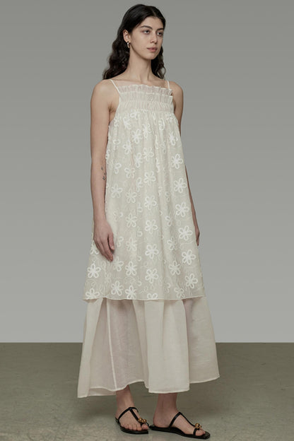 Double Layer Halter Pleated Dress