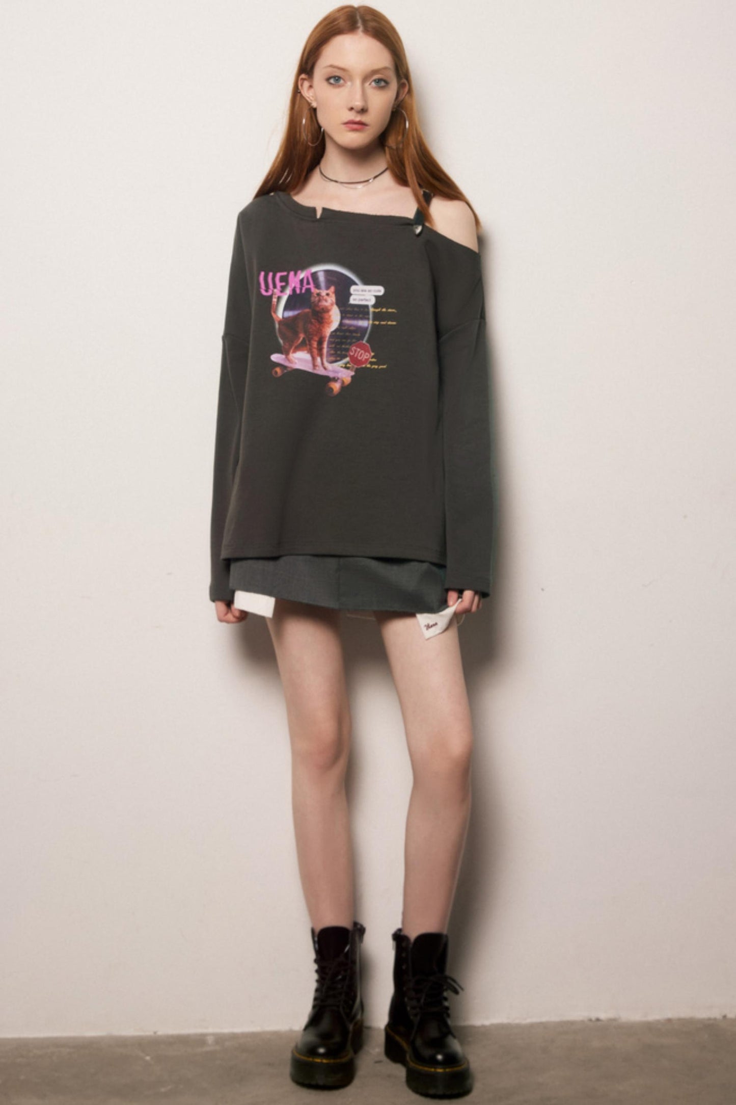 Retro Gray College Skirt