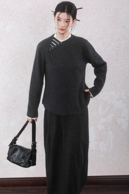 Stone Gray Rabbit Fur Top