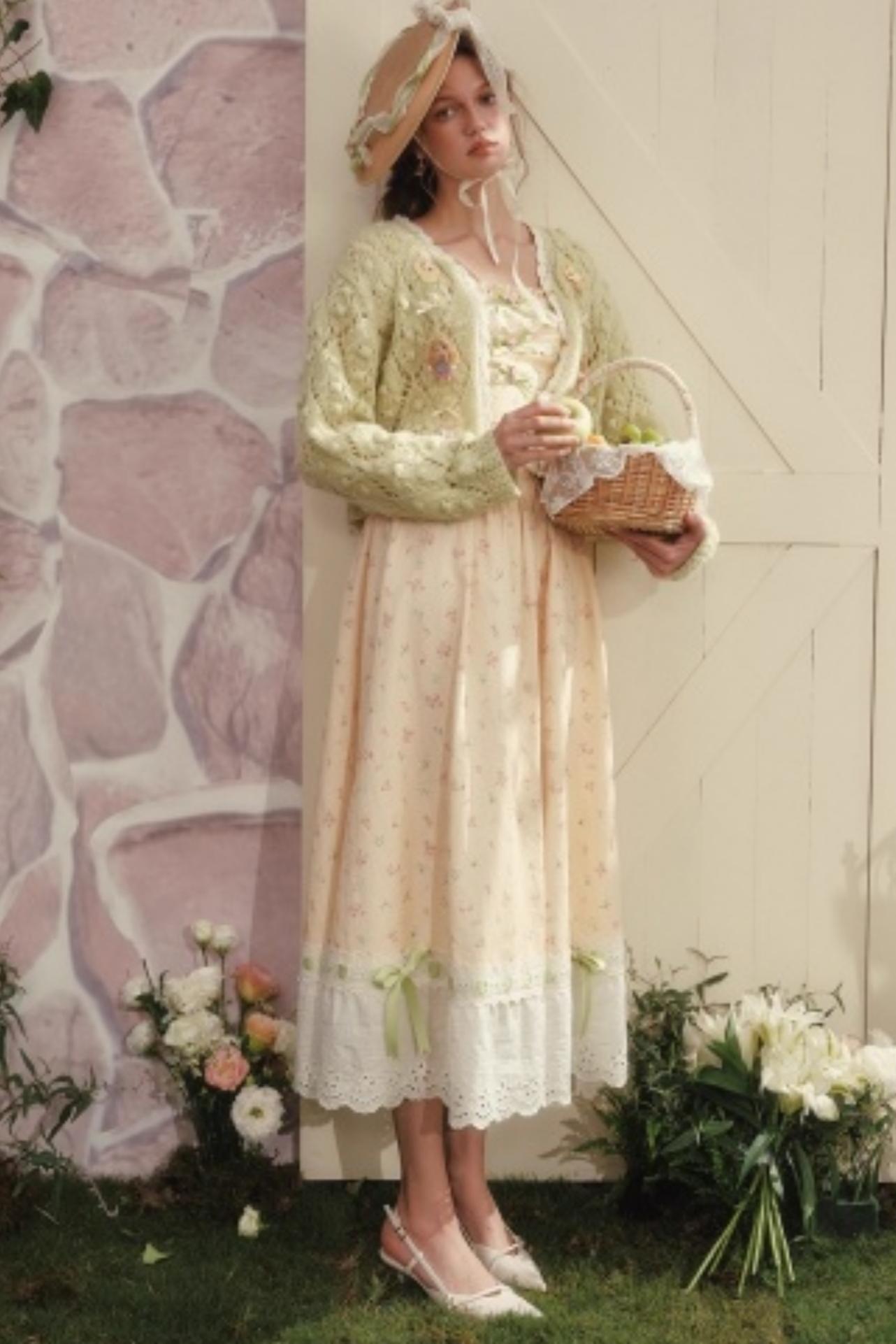 French Floral Pastoral Dress Set-Up