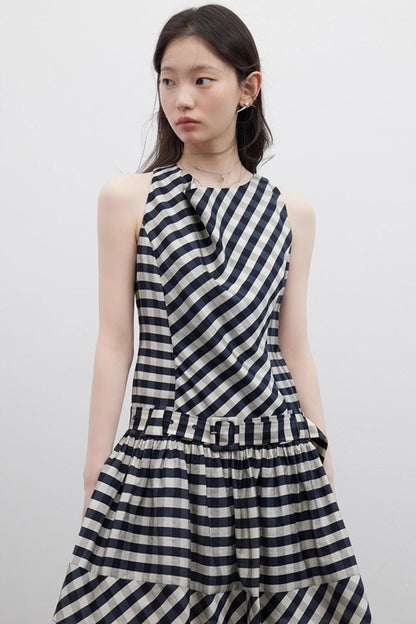 Vintage Check Acetate Dress