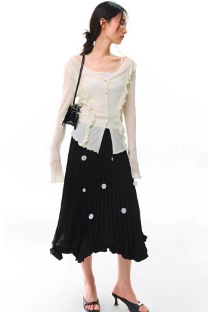 Soft Silhouette Bell Sleeve Knit Cardigan