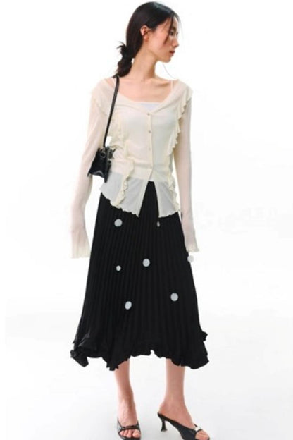 Soft Silhouette Bell Sleeve Knit Cardigan