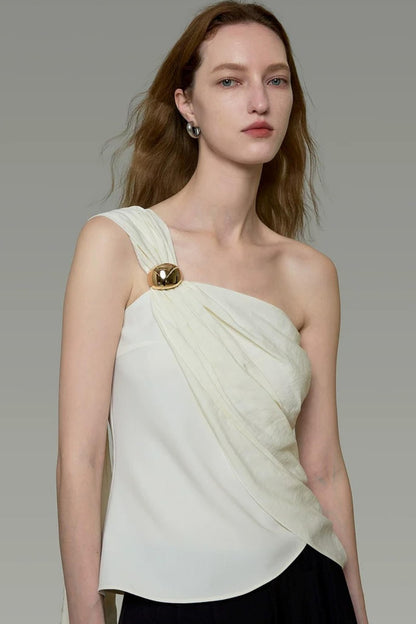 Asymmetrische Weste mit Metallschnalle