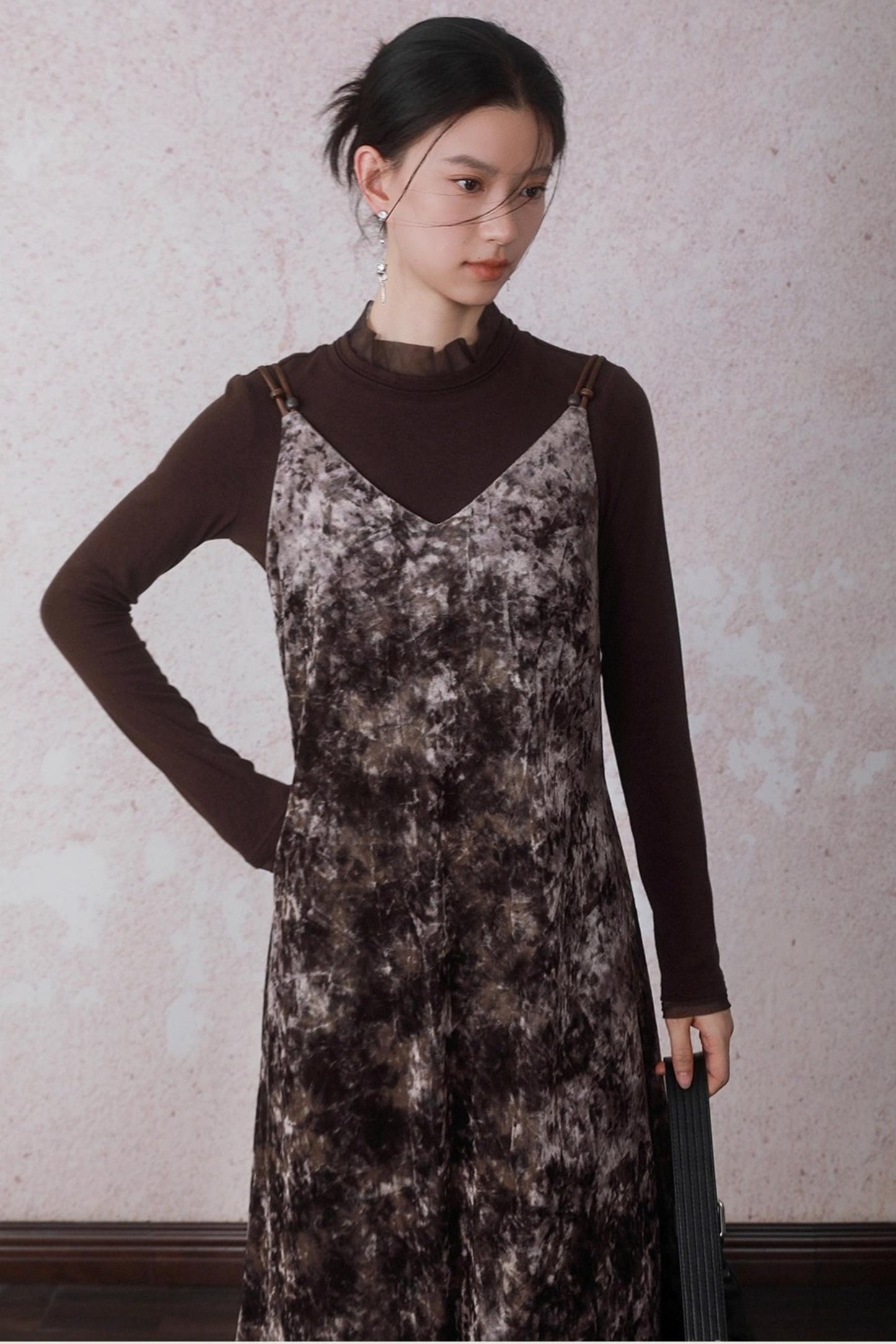 Chestnut Tie-Dye Slip Dress