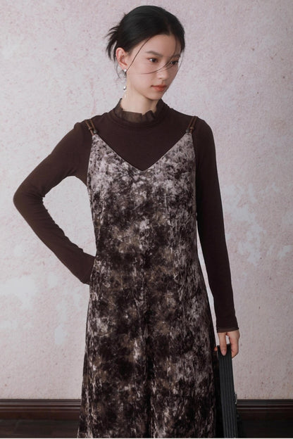 Chestnut Tie-Dye Slip Dress