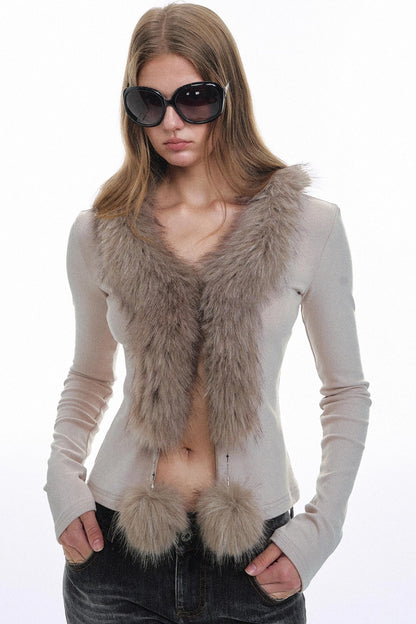 Raccoon Fur Knit Top