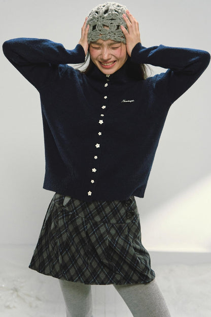 Navy Star Turtleneck Cardigan Set-Up