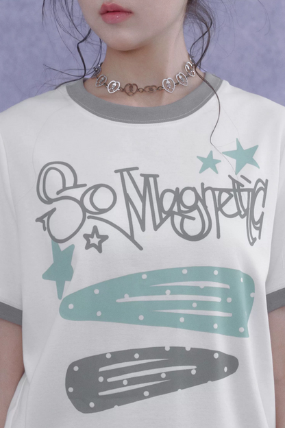 Sweet Cool Print T-Shirt Shorts Set-Up