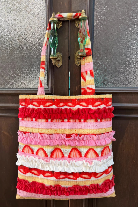 Strawberry Cake Corduroy Bag