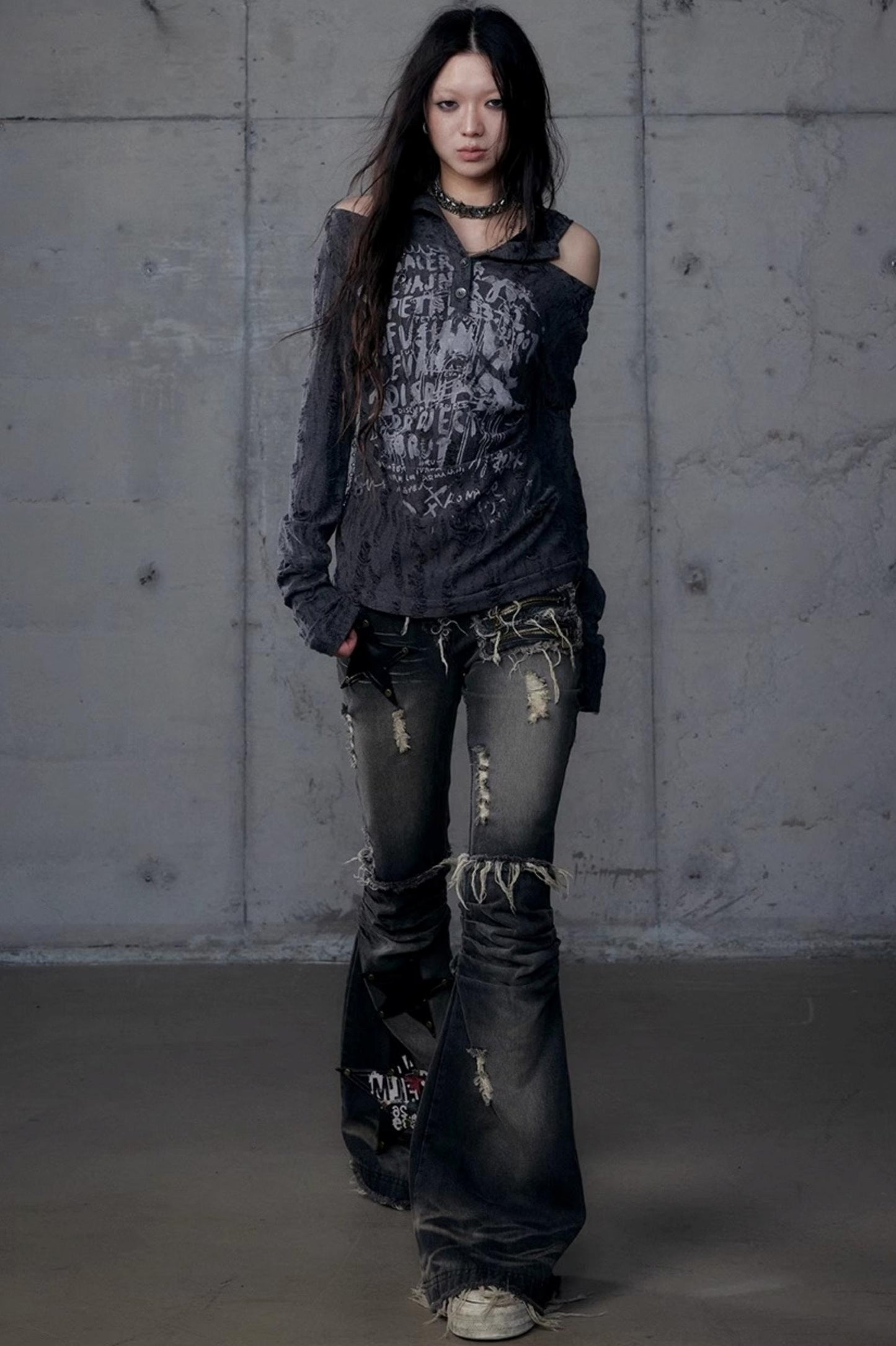 Vintage Punk Hooded Top