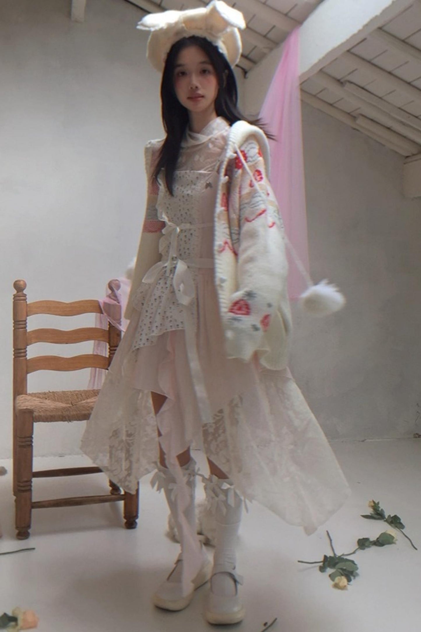 Happy Birthday Strawberry Mohair Cardigan