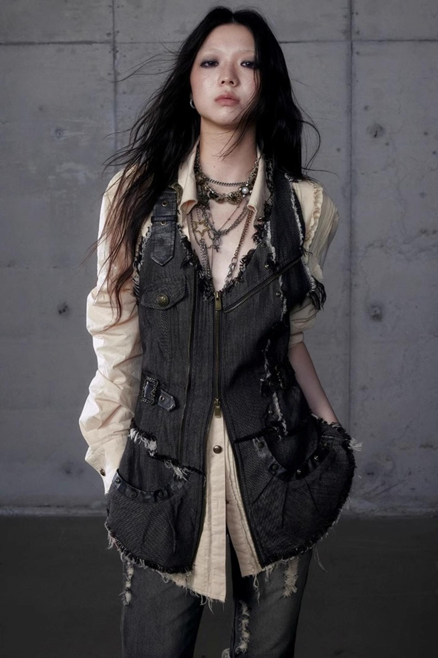 Workwear Waist Denim Vest