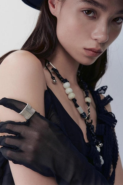 Unique Heart Beaded Glass Necklace