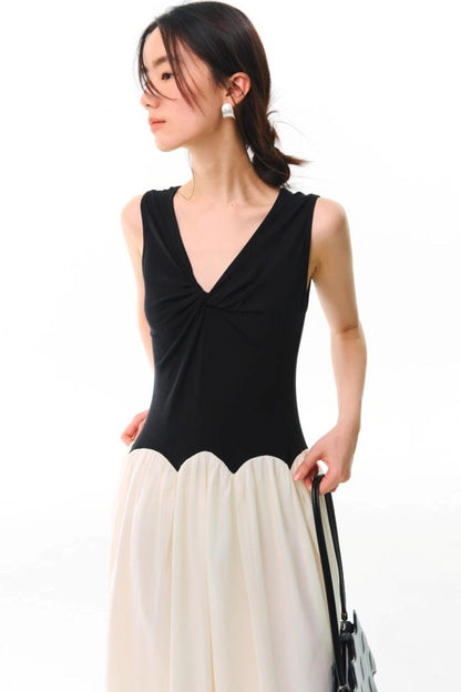 Sicilian Legend V-Neck Sleeveless Dress