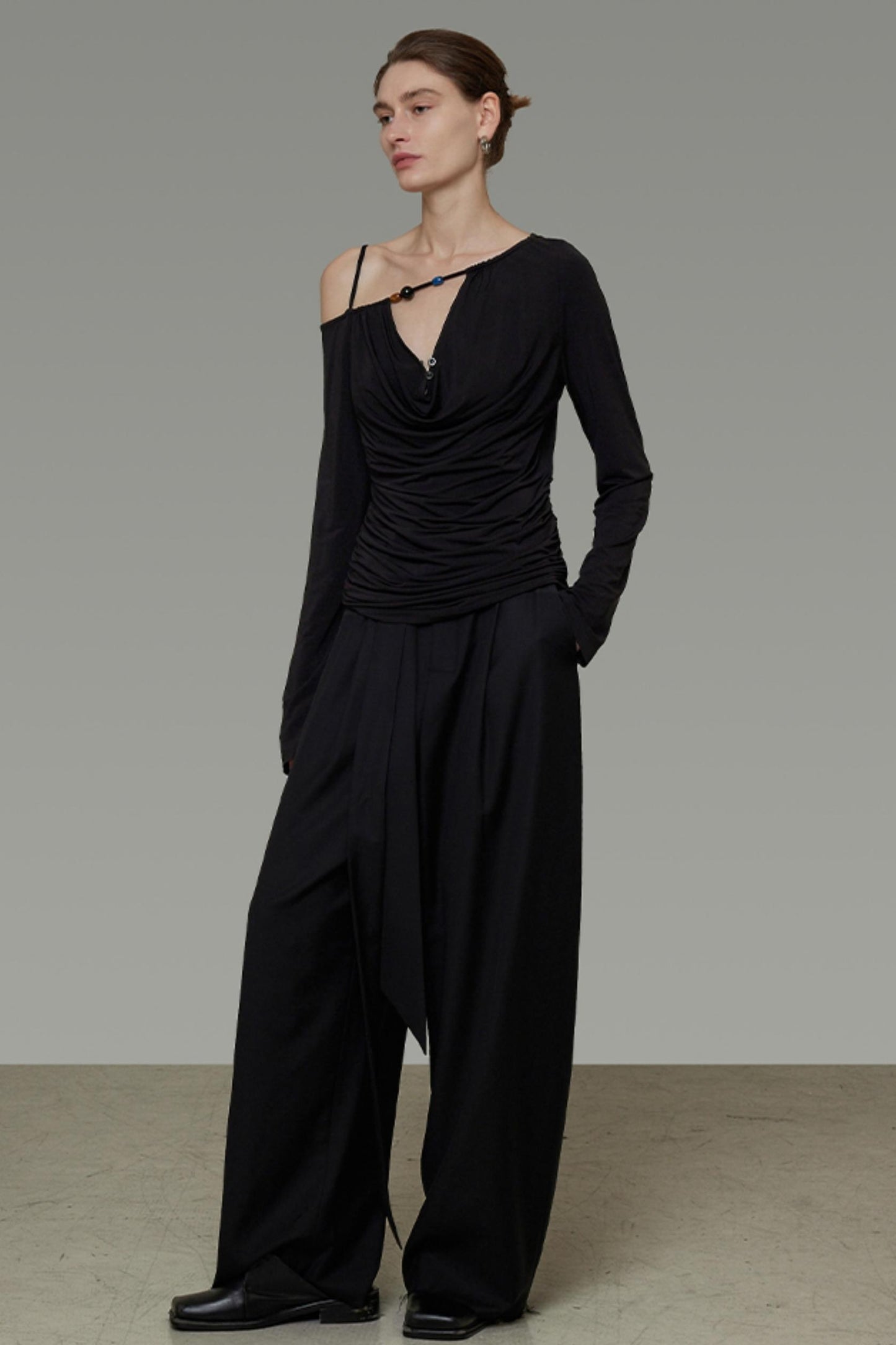 Irregular Slanted Shoulder Top