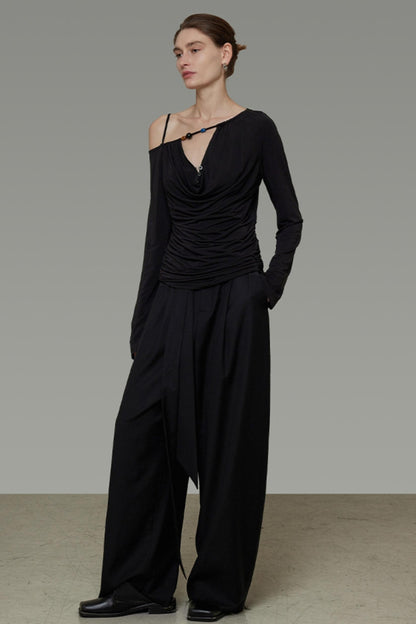 Irregular Slanted Shoulder Top