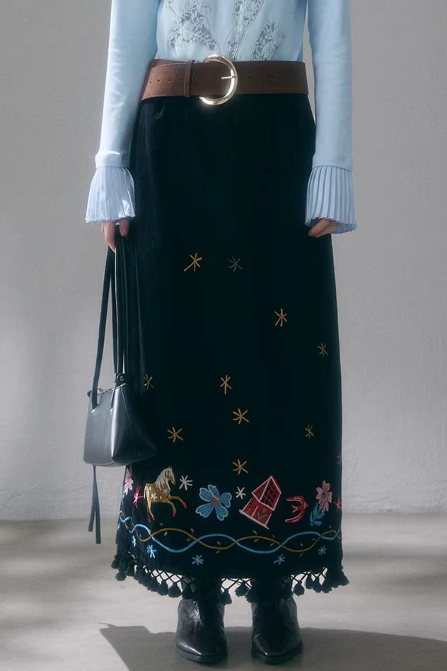 Starry Night Embroidered Vest Set-Up