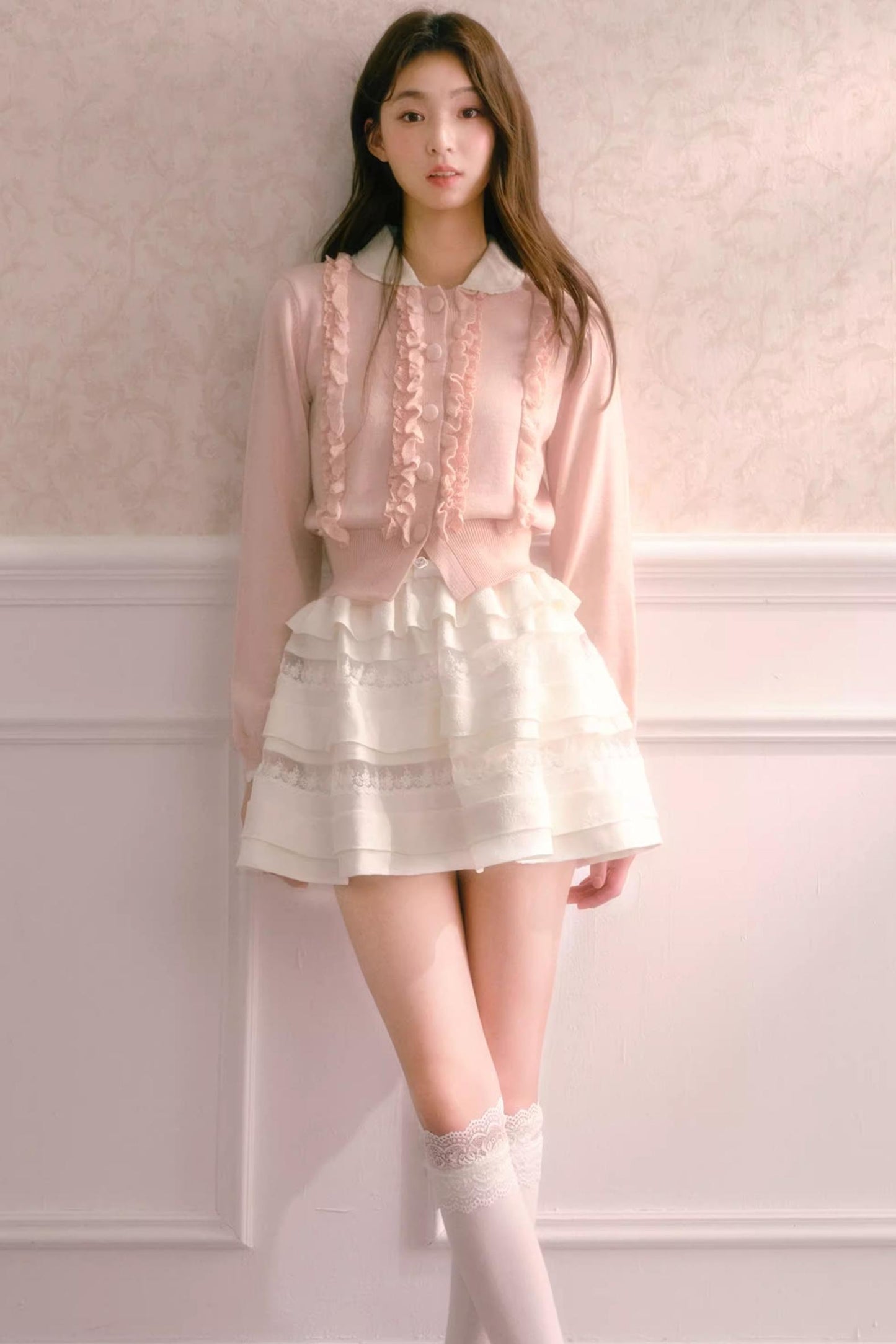 Pink Knitted Cardigan