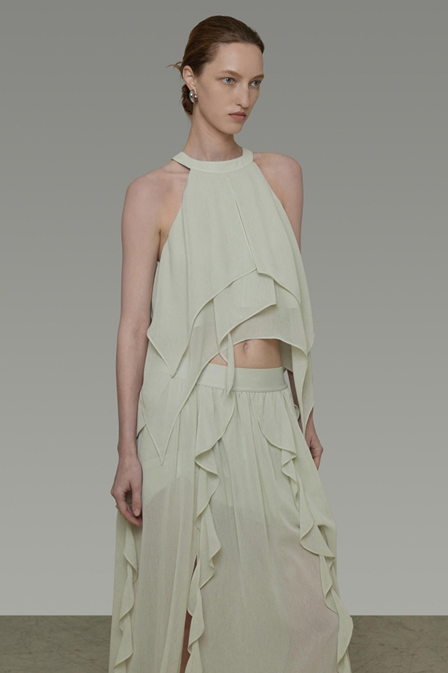 Flutter Belt Midi Skirt