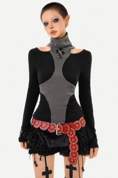 Black Asymmetrical Off-Shoulder Top