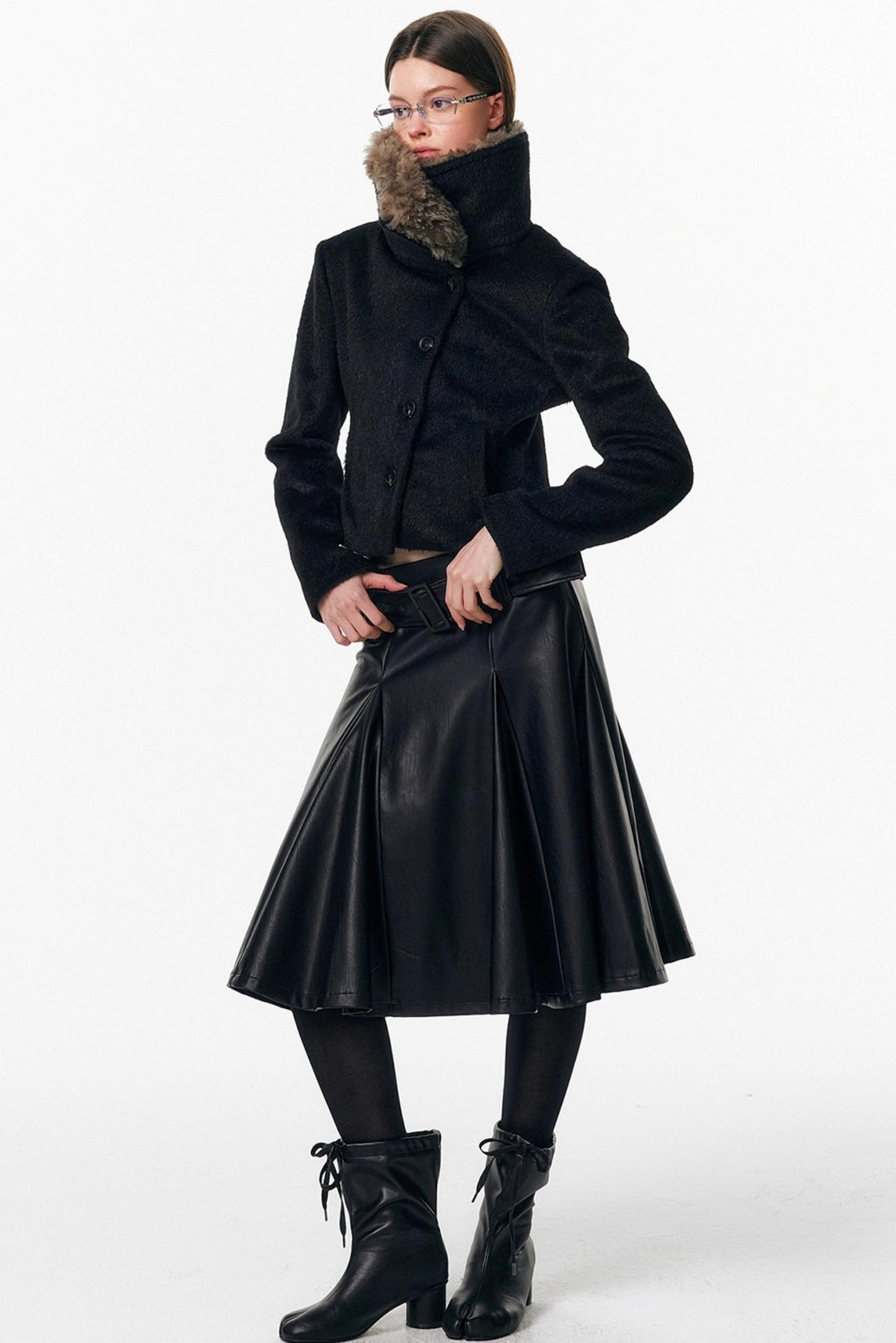 Detachable Fur Wool Coat