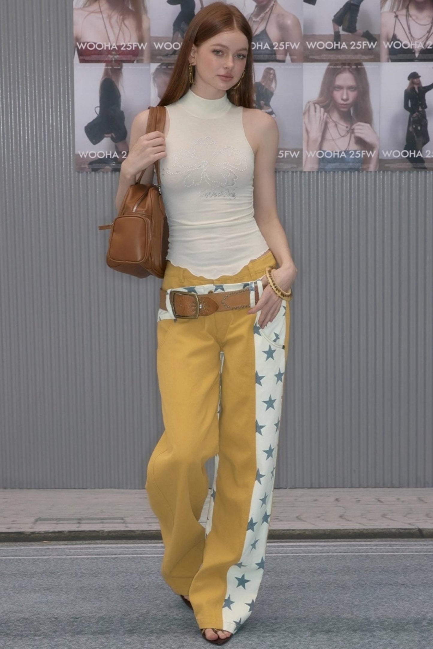 Star Stitching Straight Pants