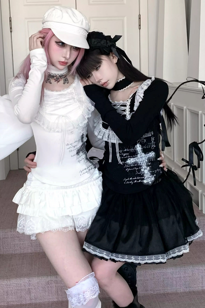 Contrast Ribbon Slim Top