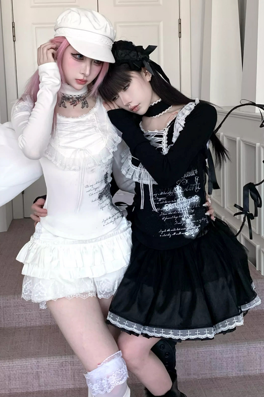 Contrast Ribbon Slim Top