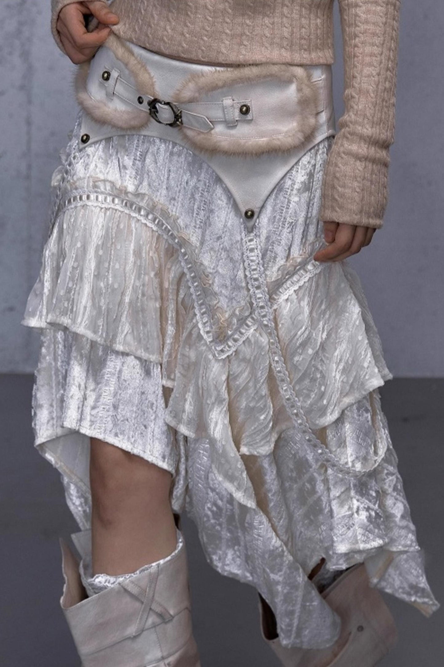 Retro Velvet Lace Skirt