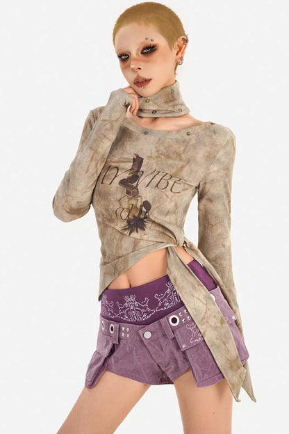 Asymmetrisches Tie-Dye-Oberteil