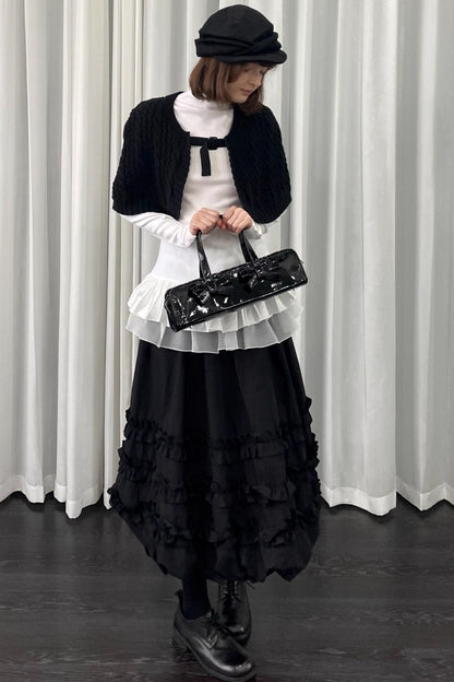 Knit Black Sweater Shawl