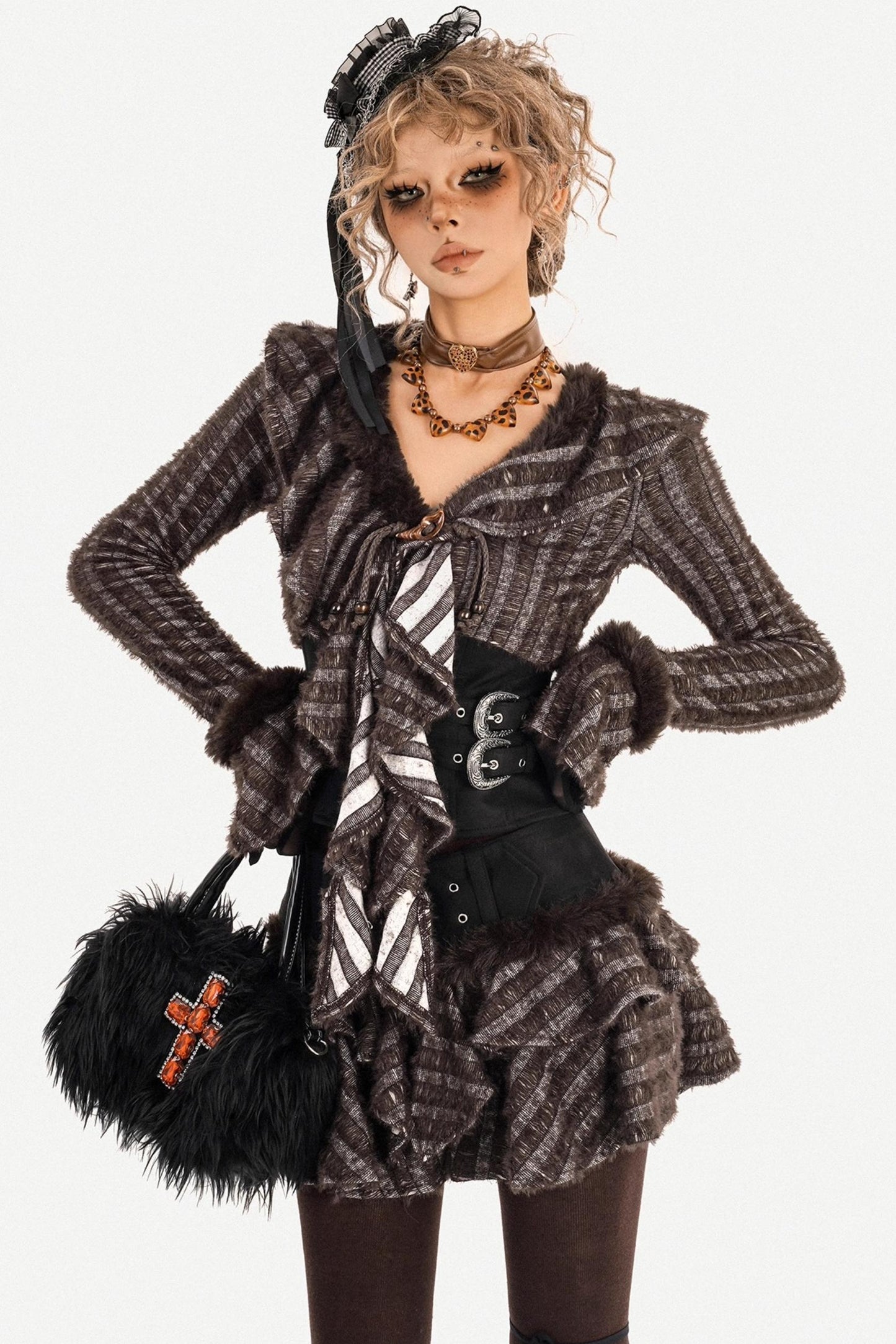 Retro Plaid Patchwork Skirt