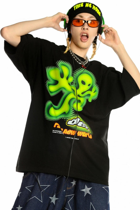 Retro Alien Streetwear Top