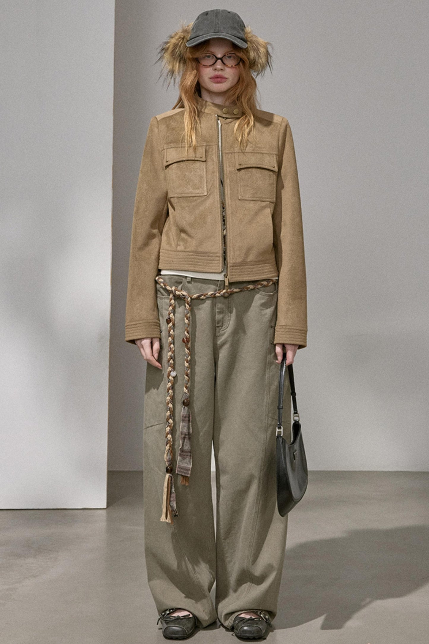 Suede Tailored Short Jacket