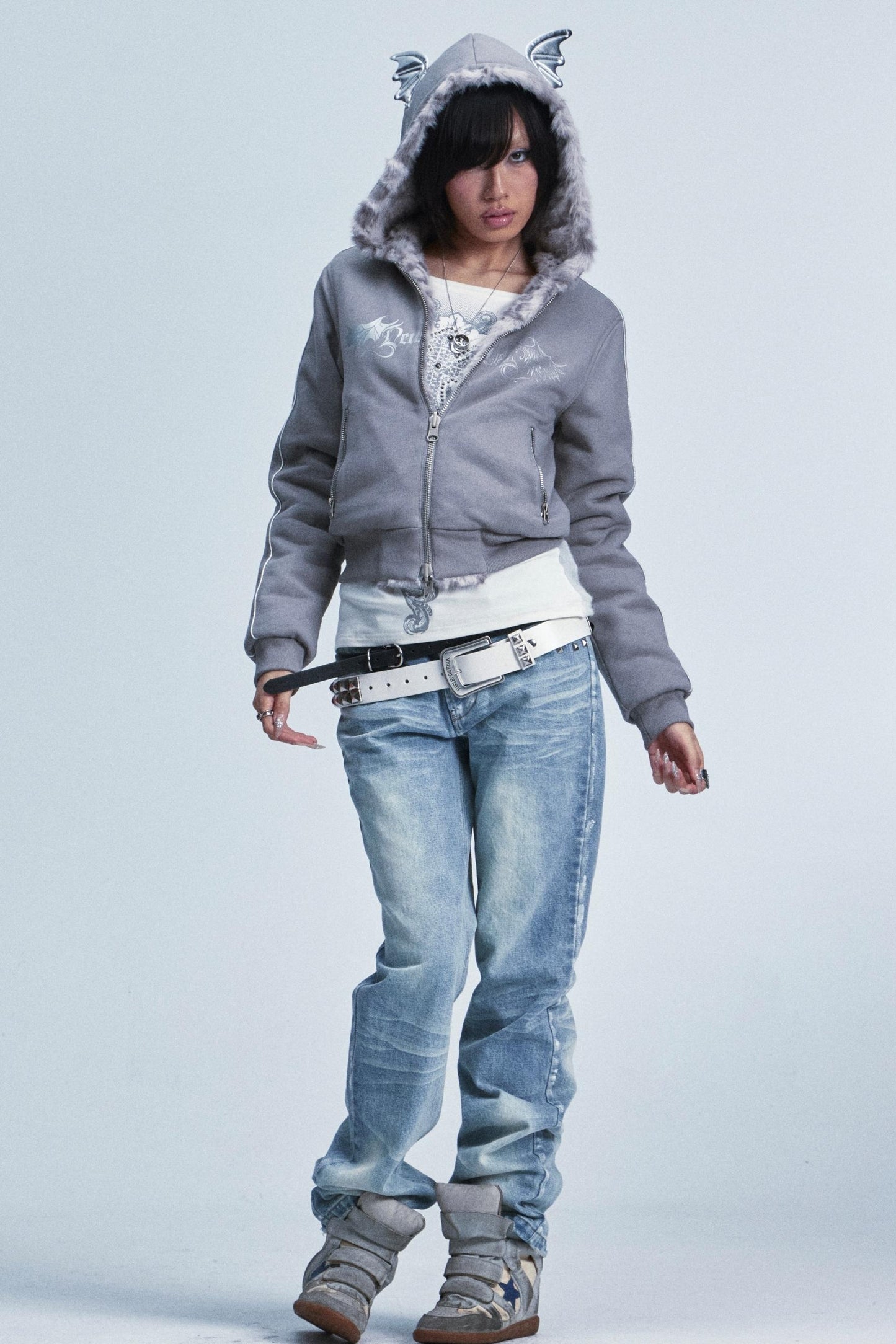 Vintage Washed Distressed Jeans Pants