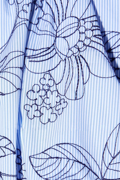 Embossed Floral Puff Sleeve Suit Set-Up