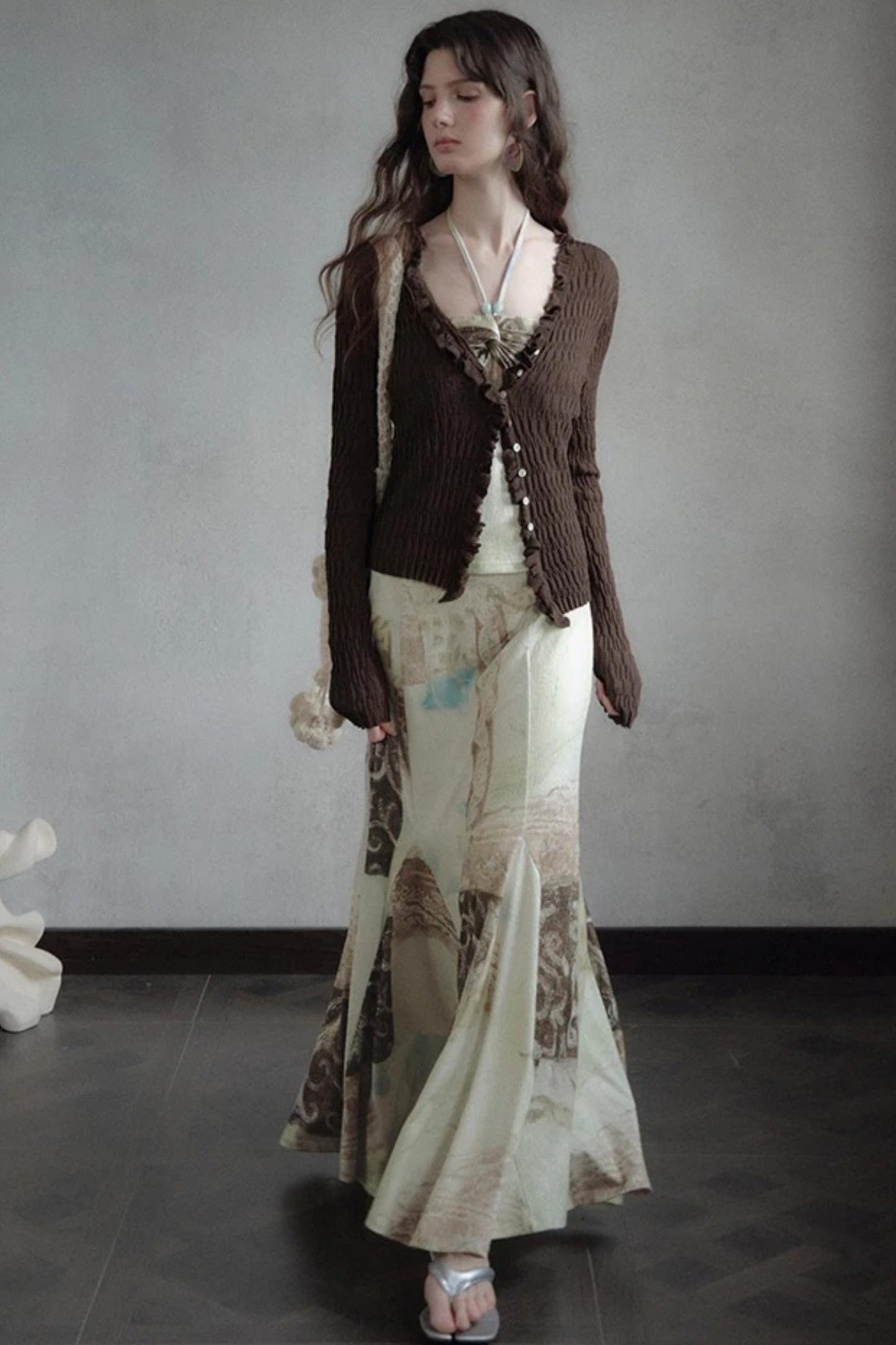 Artistic Jacquard Knit Skirt